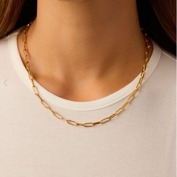 Gorjana Parker Paperclip Necklace 18k Gold Plated - Picture 2 of 4